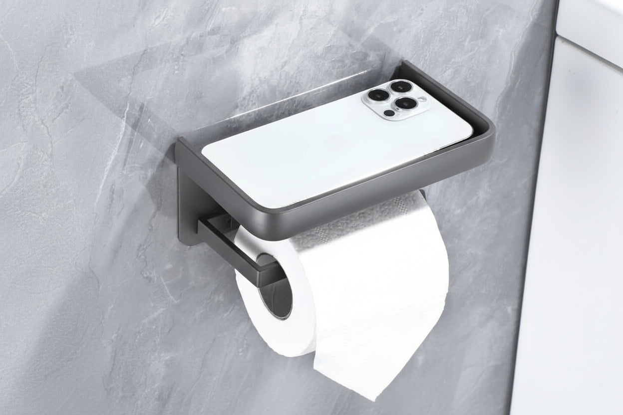 Wall-Mounted Paper Holder with Storage Shelf