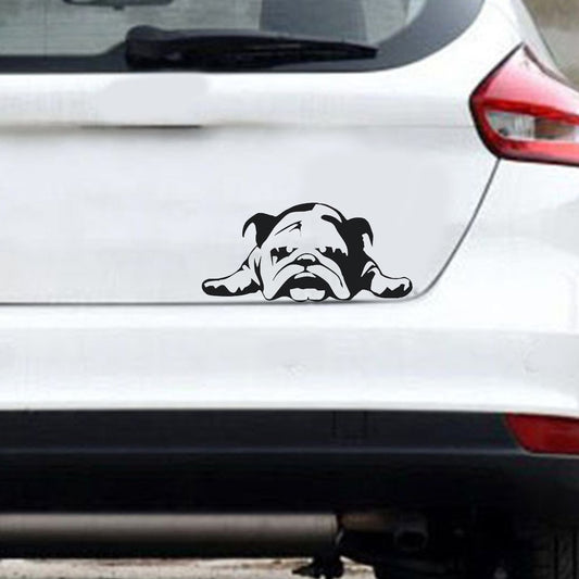 Reflective Bulldog Car Sticker – Waterproof Exterior Decal (11 × 23 cm)