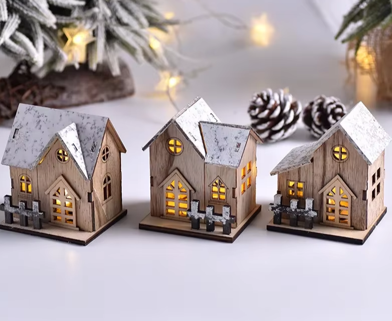 LED Wooden Christmas Cabin Decoration