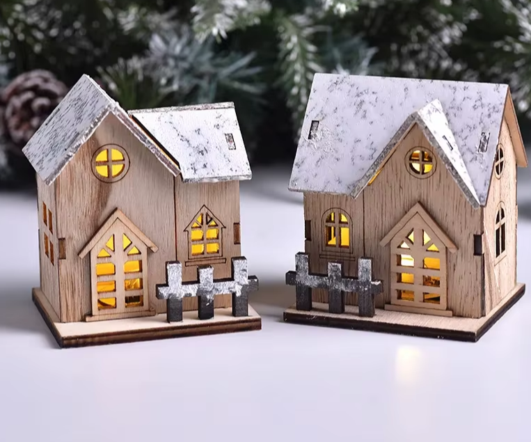 LED Wooden Christmas Cabin Decoration