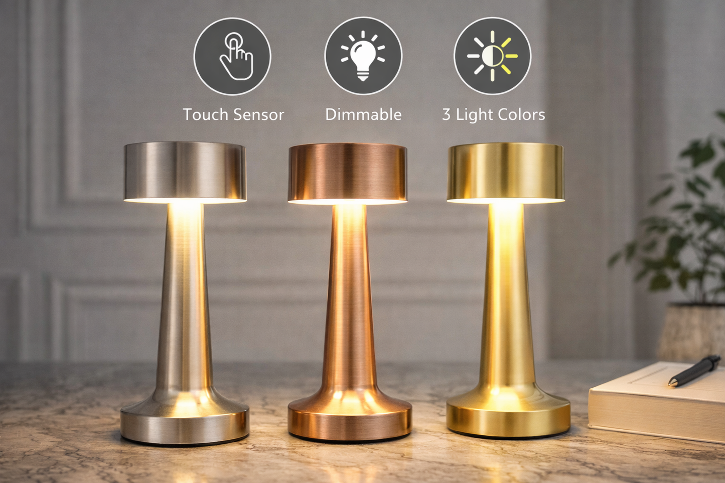 Rechargeable Touch LED Table Lamp