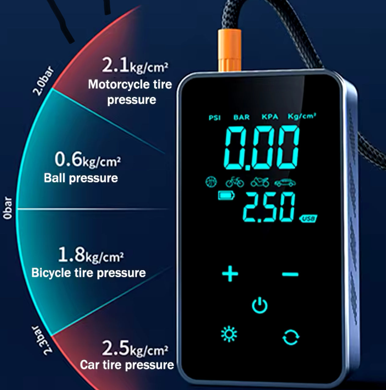 Portable Mini compressor - With touch screen