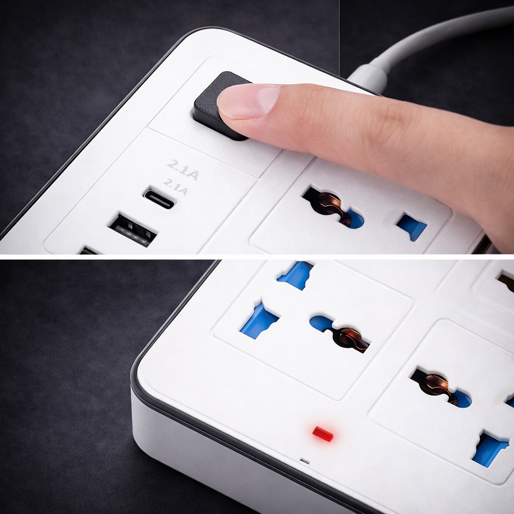 Universal Travel Power Hub with USB-C