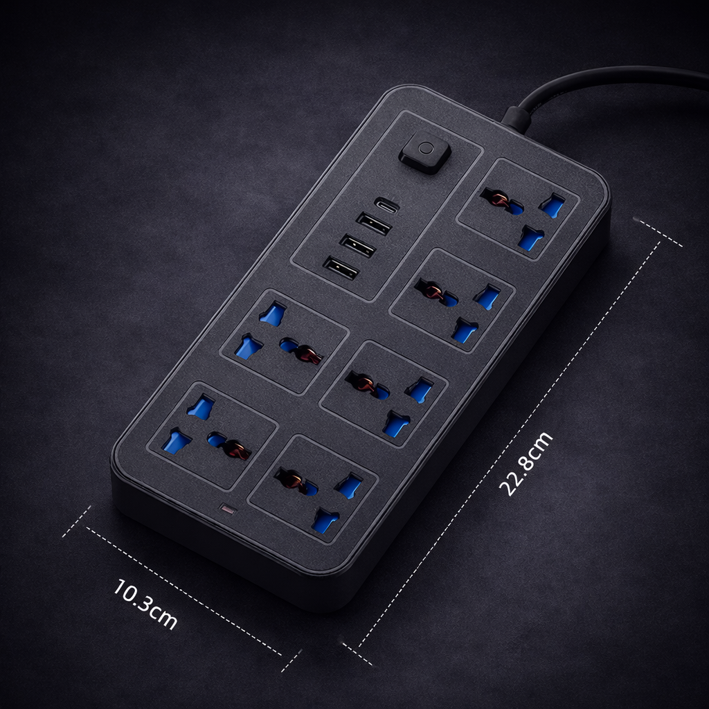 Universal Travel Power Hub with USB-C