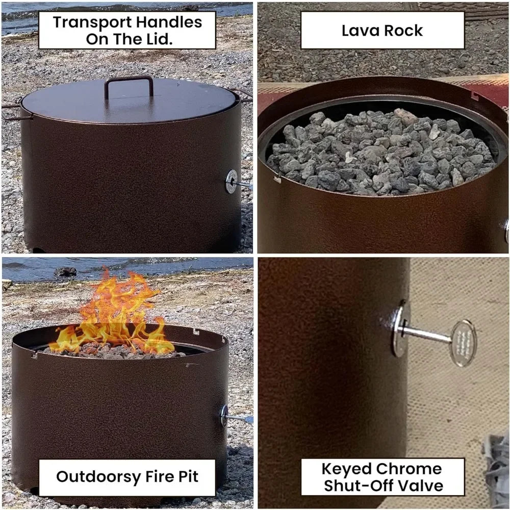 Portable Gas Fire Pit with Stainless Steel Burner