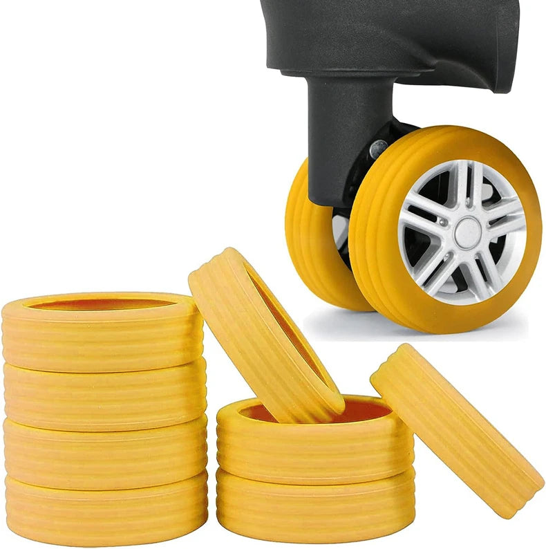 GlideGuard™ Premium Silicone Luggage Wheel Covers (8-Pack)
