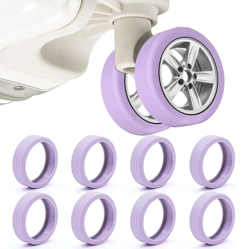 GlideGuard™ Premium Silicone Luggage Wheel Covers (8-Pack)