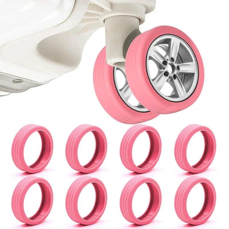 GlideGuard™ Premium Silicone Luggage Wheel Covers (8-Pack)