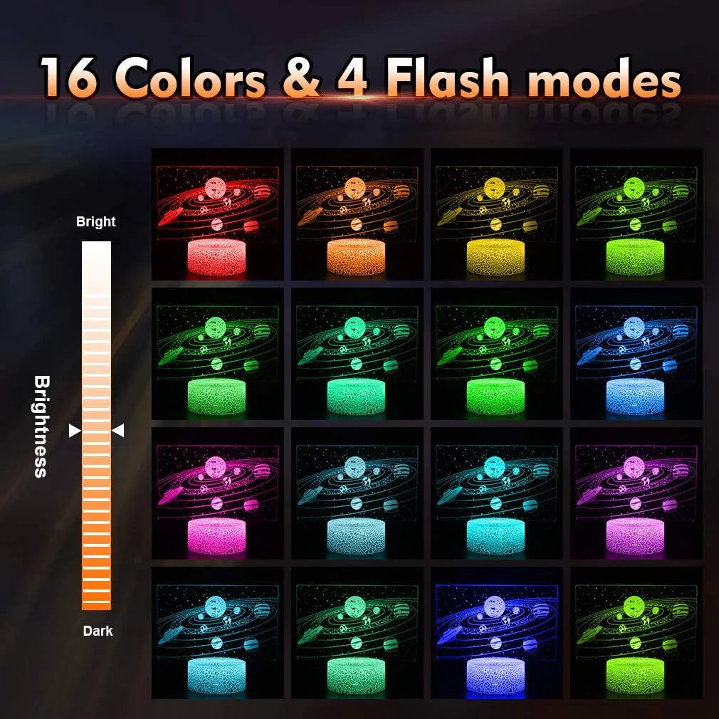 3D Solar System LED Night Light