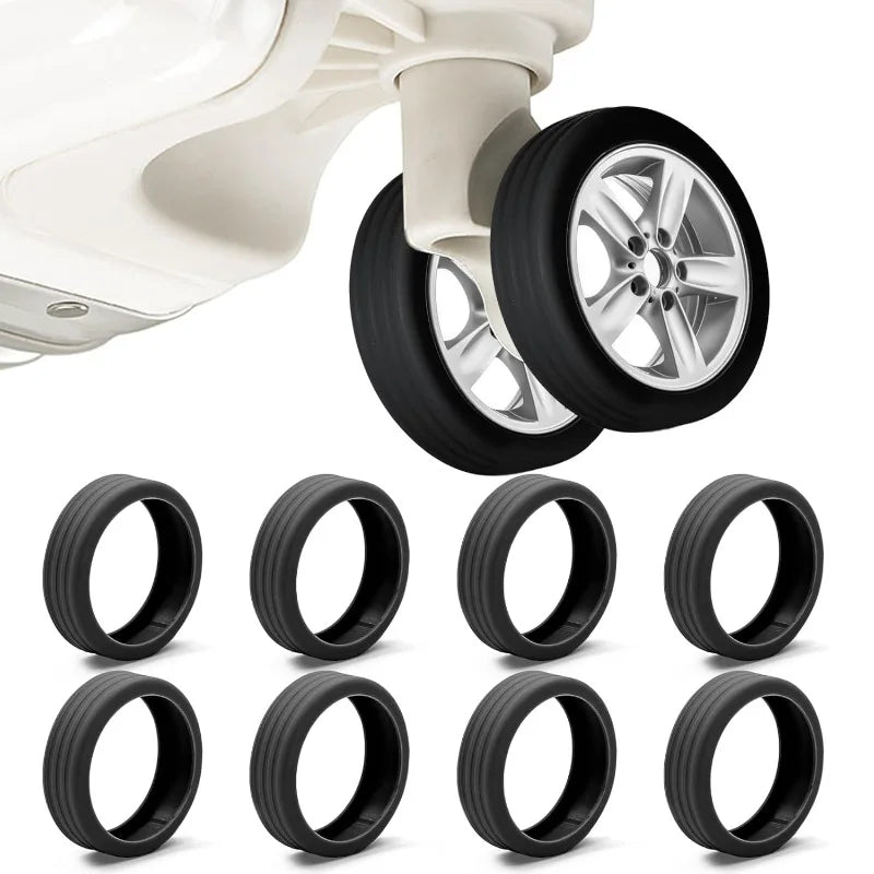 GlideGuard™ Premium Silicone Luggage Wheel Covers (8-Pack)