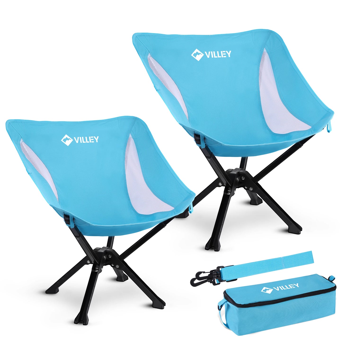 VILLEY Portable Camping Chair – Lightweight, 330 lb Capacity