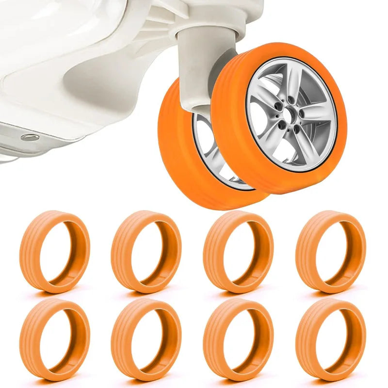 GlideGuard™ Premium Silicone Luggage Wheel Covers (8-Pack)