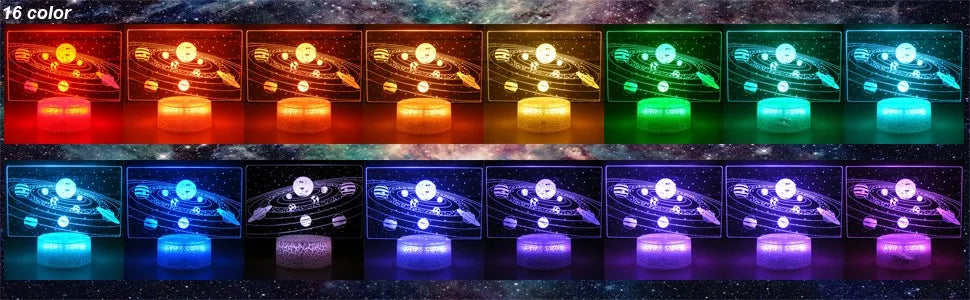 3D Solar System LED Night Light